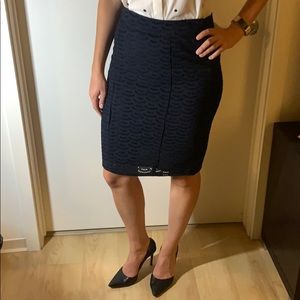 Ann Taylor navy business casual pencil skirt